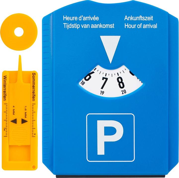 Image du produit Disque de stationnement avec gratte-glace, couteau à profiler et jeton d'achat