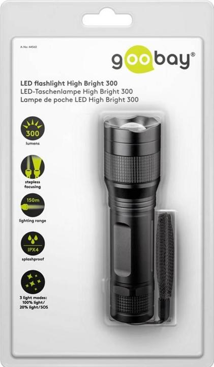Produktbild Goobay LED-Taschenlampe High Bright 300 (12.60 cm, 300 lm)
