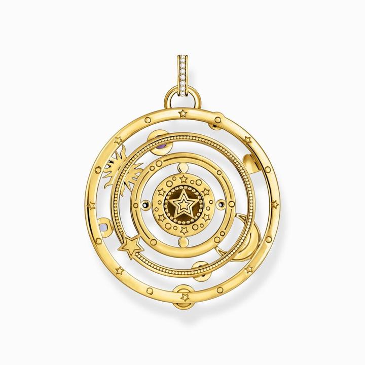 Produktbild Thomas Sabo Kettenanhänger Halbkugel mit Auge bunte Steine vergoldet (Emaille, 925er Silber, Emaille/Silber)