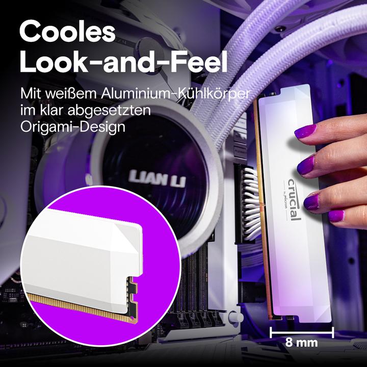 Actual product image Crucial Pro (2 x 32GB, 6400 MHz, DDR5 RAM, U-DIMM)