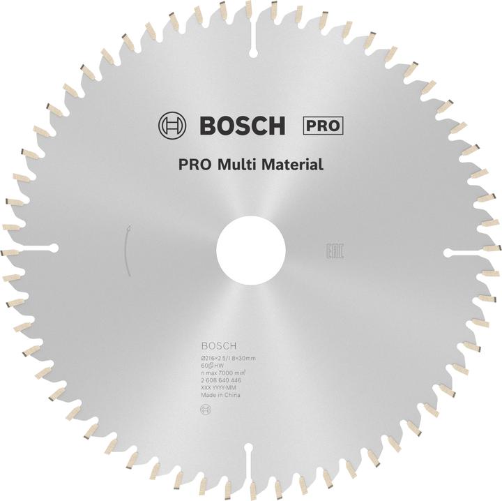 Image du produit Bosch Professional Zubehör Lame de scie circulaire PRO Multi Material, 216 x 2,5 x 30 mm