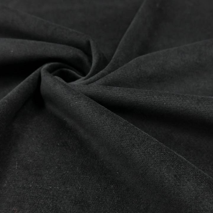 Actual product image Stoffrestposten Stretch velvet - Black - Minimum quantity: 1 metre