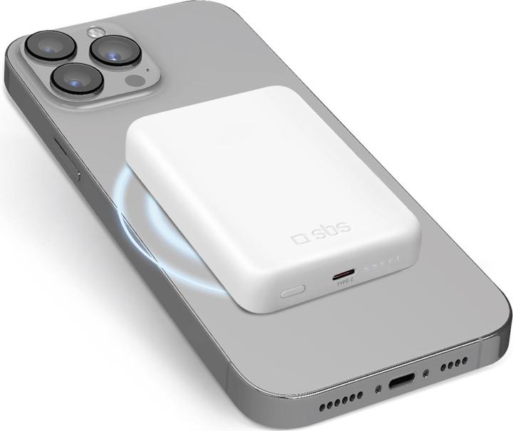 Image du produit SBS Banque d'alimentation sans fil ultra-compacte de 5000 mAh (5000 mAh, 20 W)
