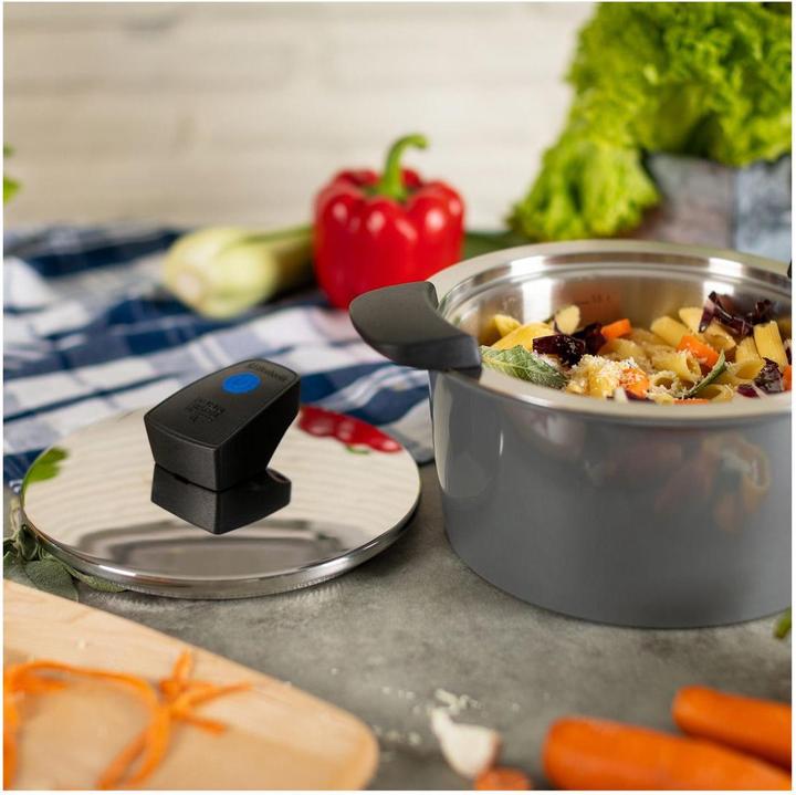 Produktbild Kuhn Rikon HOTPAN® COMFORT Servierkasserolle grau 2.0 L · Ø 18 cm (18 cm, Bräter + Schmortopf, Edelstahl)