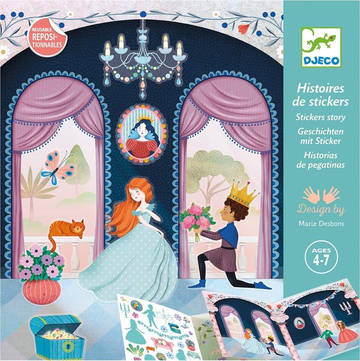 Actual product image Djeco Stories with stickers life in the castle