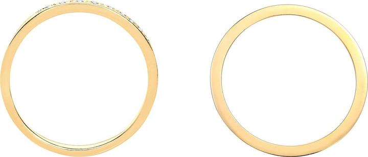 Actual product image Elli DIAMONDS Ring Basic Memoire Diamond (0.04 ct) Set of 2 925 Silver (56, 925 Silver)