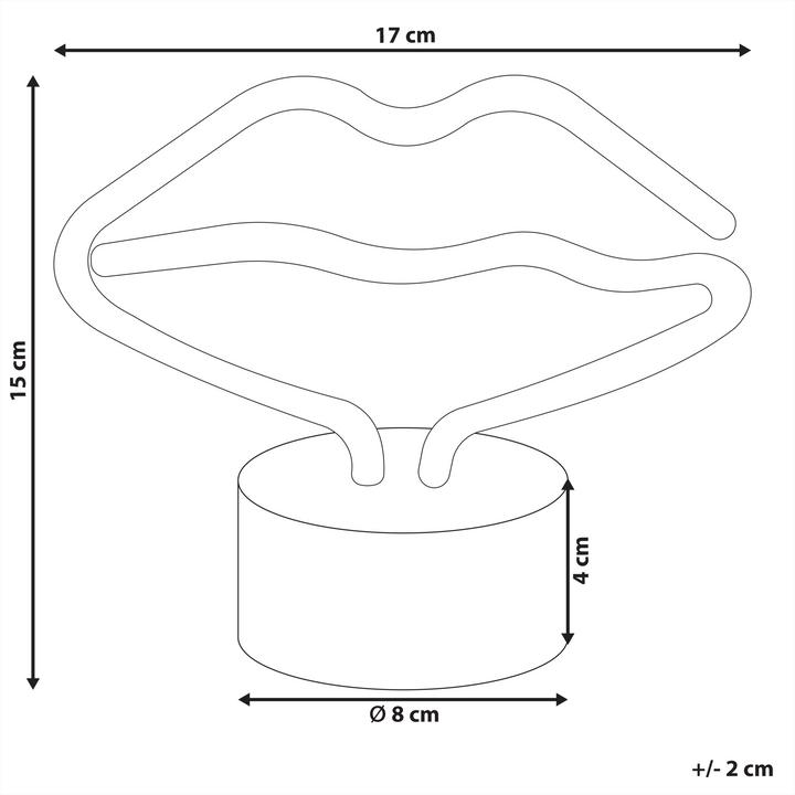 Actual product image Beliani Neon light LED decorative figure pink mouth 15 cm FLORA (300 lm)