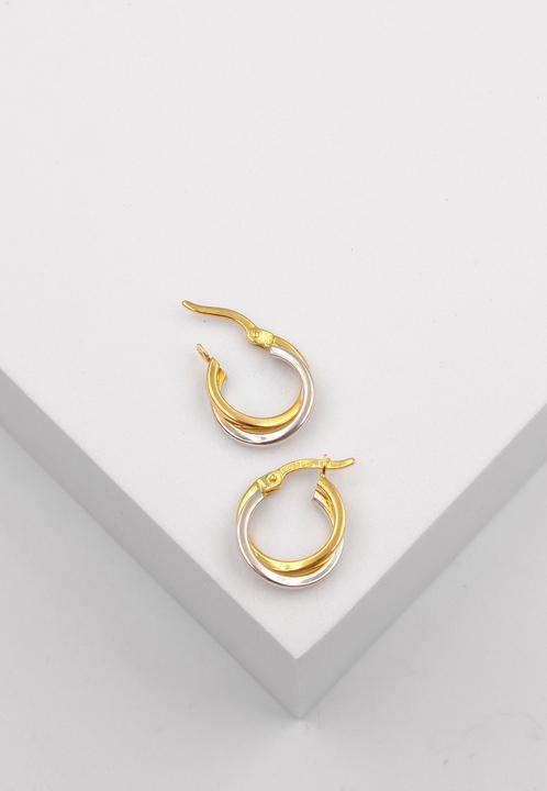 Actual product image Muau Creoles (750, White gold, 18 K yellow gold)