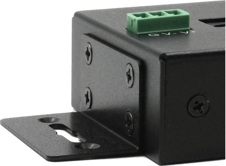 Actual product image Exsys 7 port USB 3.2 Gen 1 HUB metal housing, incl. USB 3.0 cable, din-rail and wall m (USB-B, 7 Ports)