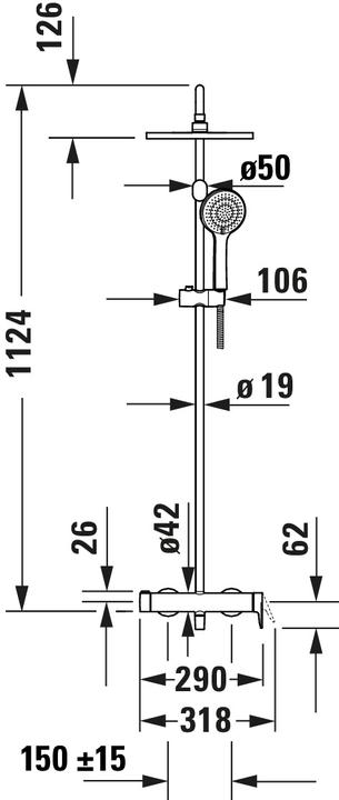 Actual product image Duravit Wave shower system
