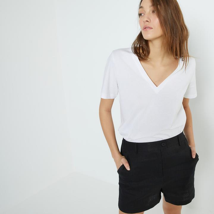 Produktbild La Redoute Collections T-Shirt mit V-Ausschnitt (S)