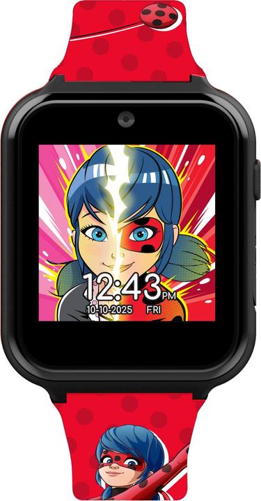 Actual product image Accutime Kids Smart Watch Miraculous (red): Selfie camera, photo & video, stopwatch, 6 games, 3 Hin (40 mm)
