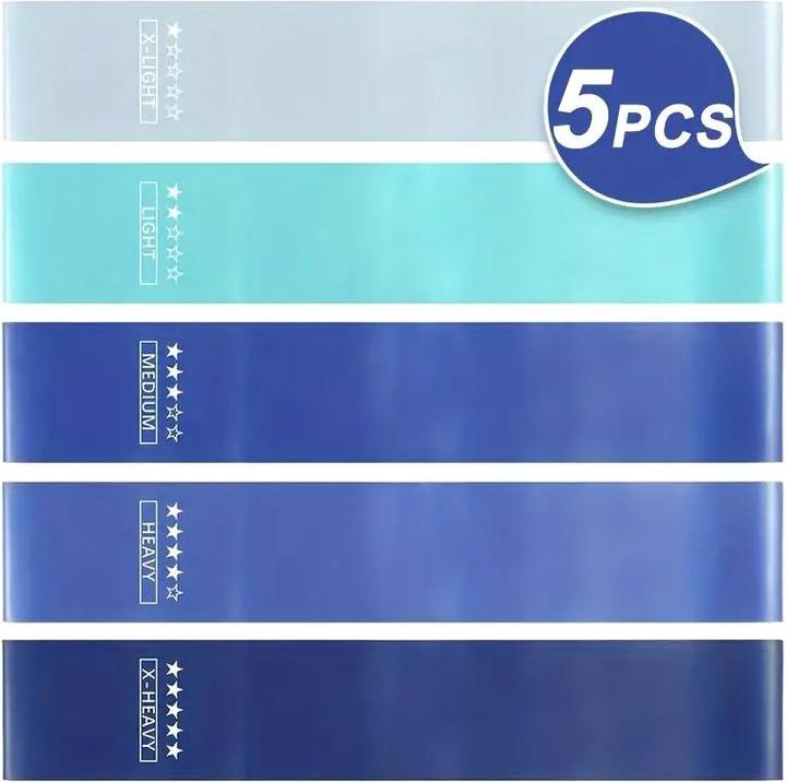 Cbx Fitnessband, Widerstandsbänder, Resistance Bands, Gymnastikband, 5 Stück (0.30 m, Mittel)