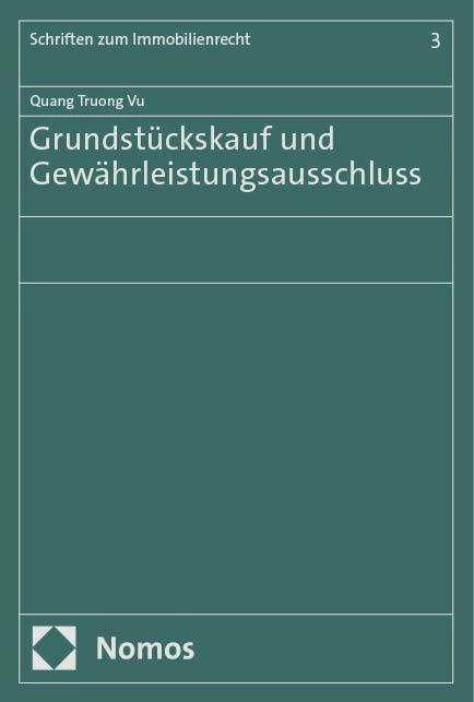 Actual product image Grundstückskauf und Gewährleistungsausschluss (German, Quang Truong Vu, 2024)