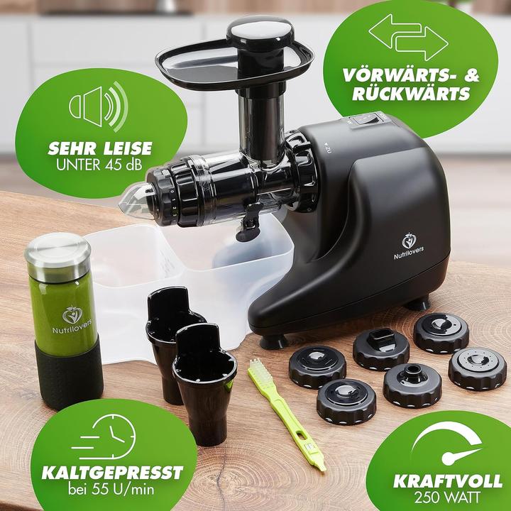 Actual product image Nutrilovers Slow Juicer Entsafter mit Keramik Pressschnecke