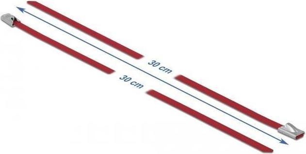Produktbild Delock Edelstahlkabelbinder 300x4,6 10 Stk. (Metallkabelbinder, 300 mm, 10 Stk.)