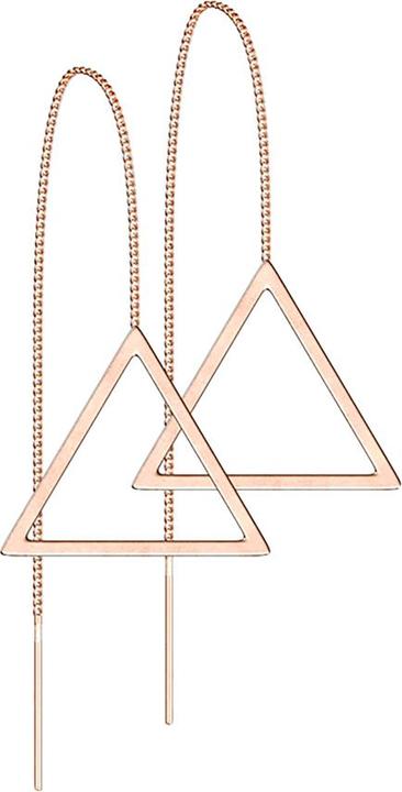 Image du produit Star Piercing Boucles d'oreilles or rose chaîne à chute libre avec triangle (sans laiton, Acier chirurgical 316L)