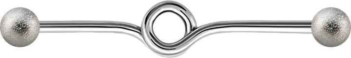 Star Piercing Barbell silber Schleife mit zwei Kugeln gesprenkelt (ohne Messing, Chirurgenstahl 316L)