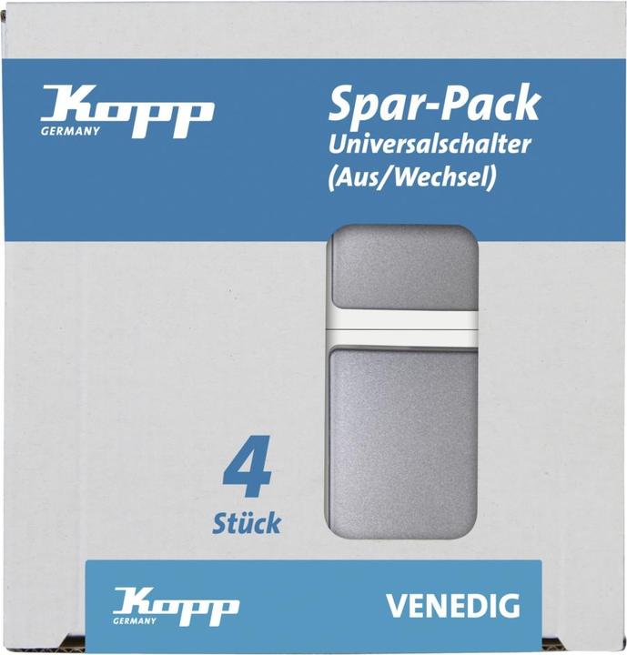 Actual product image Kopp Profi-Pack: 4 universal switches Venice platinum
