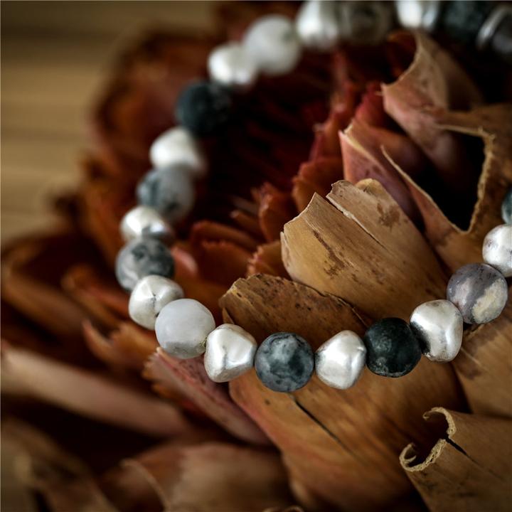Actual product image Andreani Bracelet with genuine spot agate (8 cm, Stones)