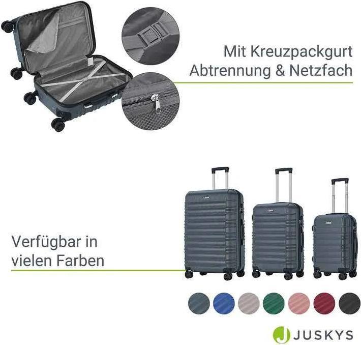 Actual product image Juskys 3-teilgies Hartschalen-Kofferset (120 l, M (50 - 90l), L (90 - 115l))