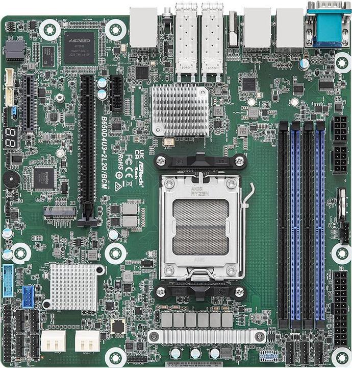 Actual product image AsRock Mainboard B650D4U3-2L2Q/BCM micro-ATX Sockel AM5 Single (AMD B650E, mATX)