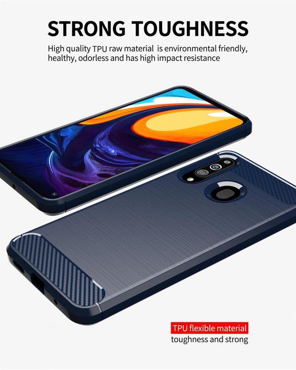 Actual product image Cadorabo TPU Ultra Slim carbon stainless steel Combi Cover (Samsung Galaxy A20s)