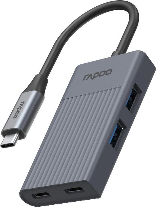 Produktbild Rapoo USB-C Hub UCH-4013 USB-C auf USB-A und USB-C, grau (00226496) (USB-C, 4 Ports)