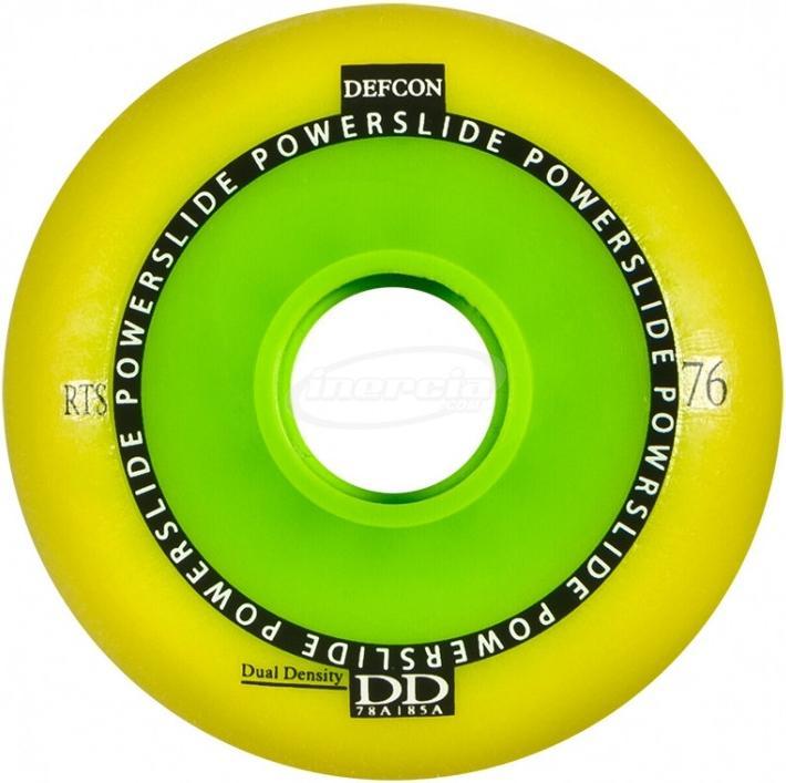 Powerslide Defcon RTS Rollen 76mm, gelb, 4er Pack (Gelb) (76 mm)