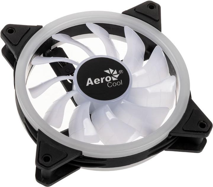 Produktbild AeroCool DUO12PRO Kit 3xLüfter 12cm ARGB LED Dual Ring Antivibration 6 Pins Schwarz (120 mm, 3 x)