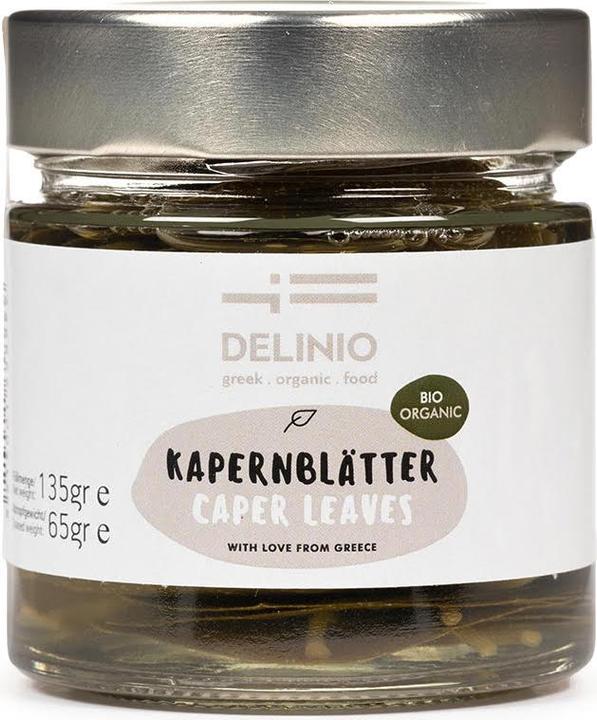 Immagine prodotto Delinio Foglie di cappero biologiche, vasetto da 135 gr, raccolte a mano (300 g)