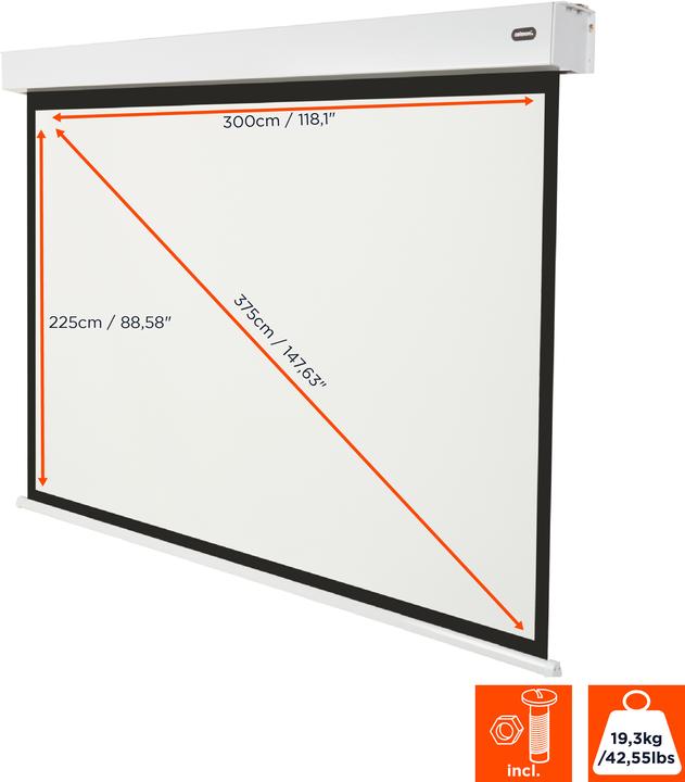 Actual product image Celexon V2.0 Battery Professional Plus 300 x 225 cm Motorised Screen (88.58", 4:3)