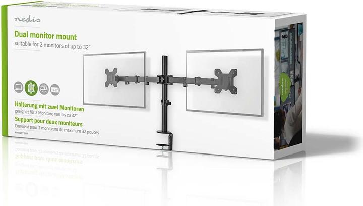 Actual product image Nedis Desk monitor holder | 2 screen(s) | 15 - 32 " | 75x75 / 100x100 | Fully movable (Table, 32")