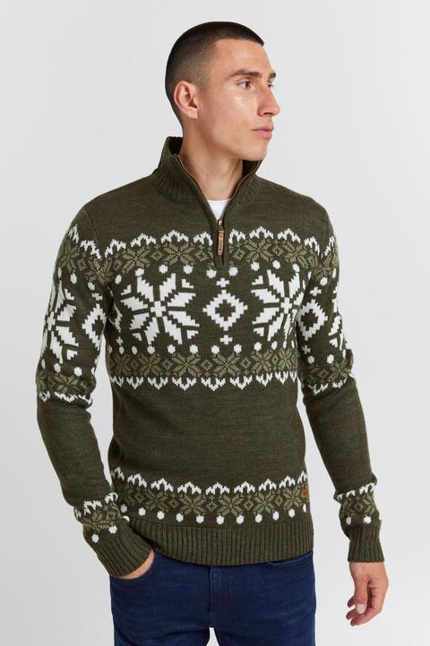 Actual product image Solid Norwin Men's Jumper Chunky Knit Pullover Troyer (L)