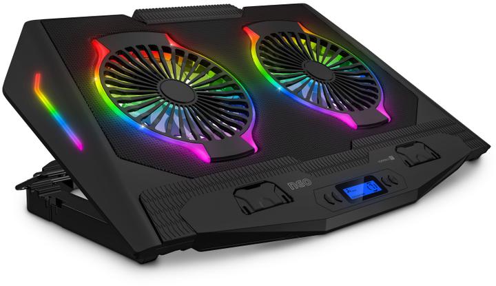 Connect IT NEO RGB podsvícení chladicí podložka pod notebook, ČERNÁ