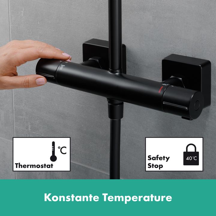 Actual product image hansgrohe HG Showerpipe Vernis Shape 240 1 jet EcoSm m Thermostat mattschwarz