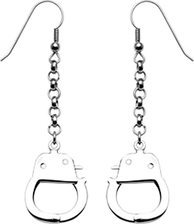 Star Piercing Ohrring silber Handschellen (Chirurgenstahl 316L)