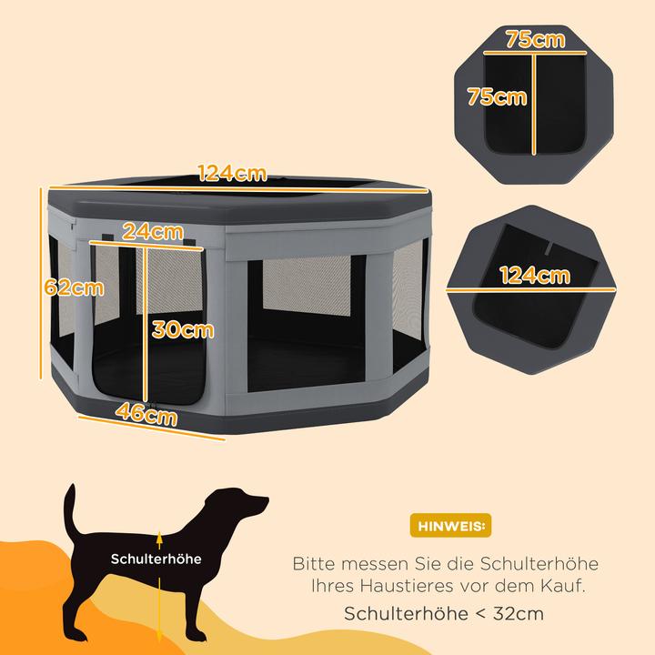 Actual product image PawHut Welpenauslauf Oxford, Nylon Grau