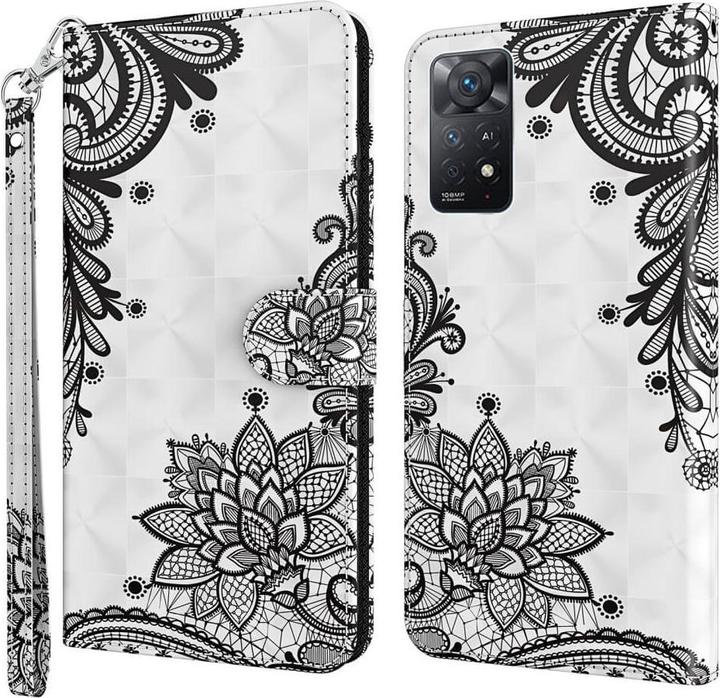 Image du produit Cover-Discount Xiaomi Redmi Note 11 Pro / 12 Pro - Étui effet paillettes fleurs noir (Realme 12 Pro+, Xiaomi Redmi Note 11 Pro)