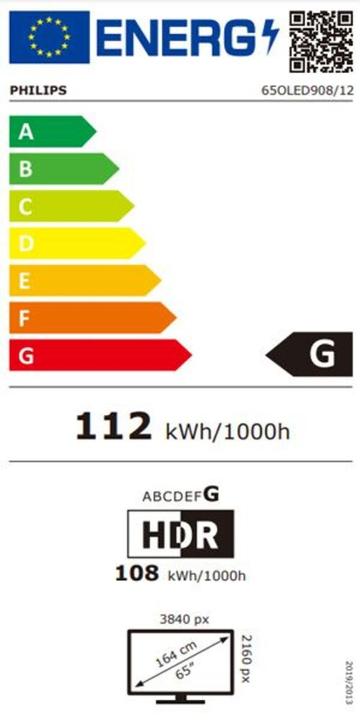 Energie-Label Philips 65OLED908 (65", OLED, 4K, 2023)