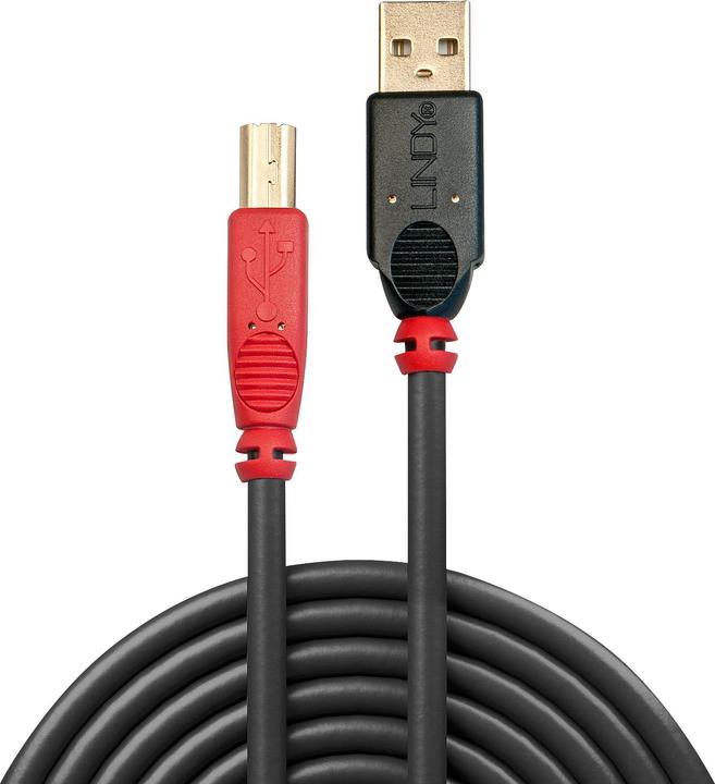 Actual product image Lindy USB 2.0 active cable A/B 15m USB 2.0 High Speed up to 480MBit/s (15 m, USB 2.0)