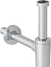 Geberit Dip tube odour trap for washbasin, horizontal outlet, d40, 1 1/4, bright chrome-plated (Bottle siphon, 1 1/4")