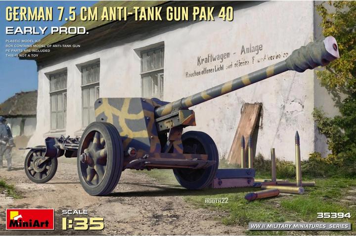 Produktbild Mini art German 7.5cm Anti-Tank Gun PaK 40. Early Prod