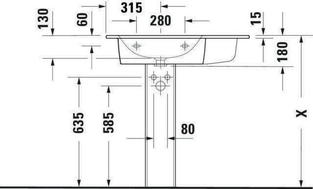 Immagine prodotto Duravit Lavabo per mobili ME by Starck m ÜL m HLB 830x490mm o HL Be li we sdm (490 mm, 830 mm)