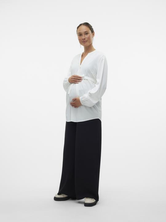 Produktbild Mamalicious Normal geschnitten Mandarin Kragen Elastische Bündchen Ballonärmel Top Bluse (XXL)