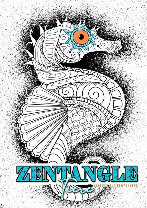 Actual product image Monsoon Publishing:Zentangle animals colouring book for