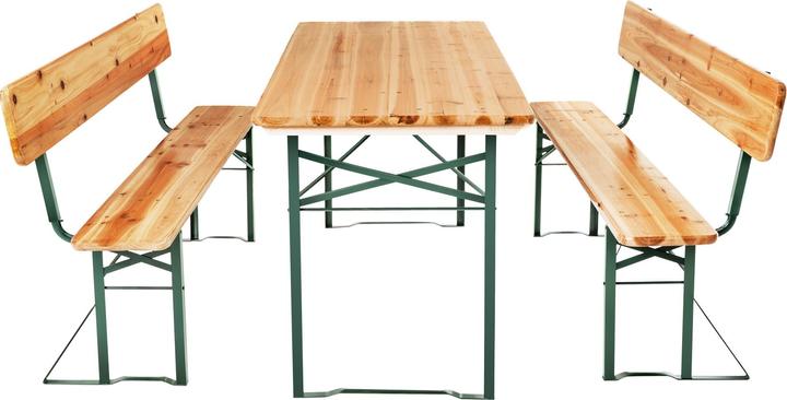 Produktbild tectake Bierzeltgarnitur 3-tlg. mit Lehne (176 cm)