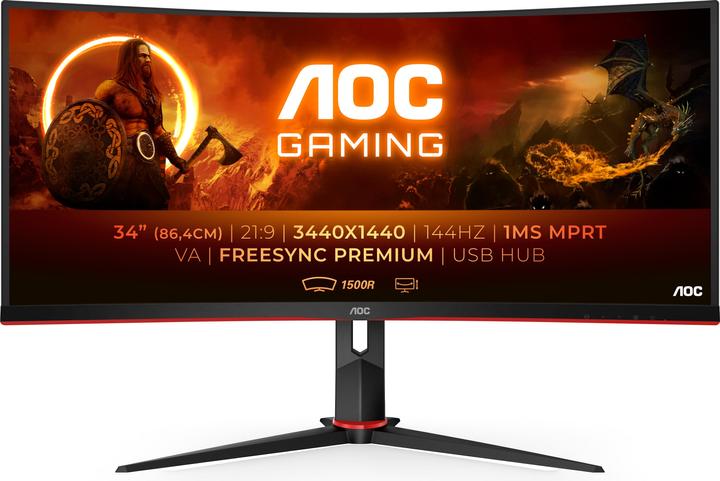 Actual product image AOC CU34G2X/BK (3440 x 1440 pixels, 34")