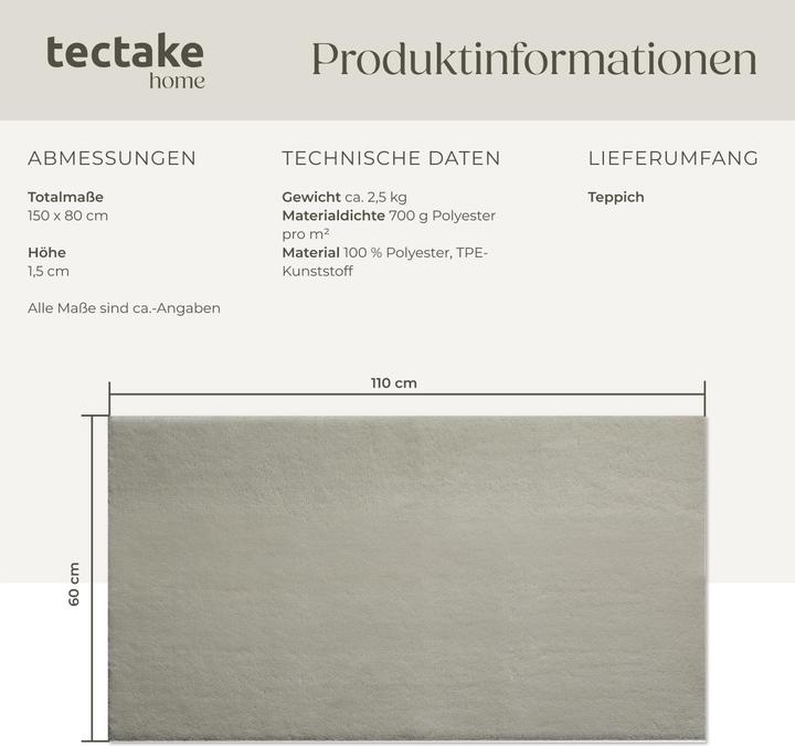 Actual product image tectake Short pile carpet Soft Zone (80 x 150 cm)
