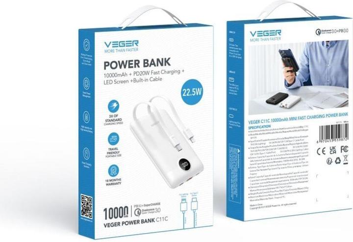 Produktbild Veger C11 (10000 mAh, 22.50 W, 38.50 Wh)